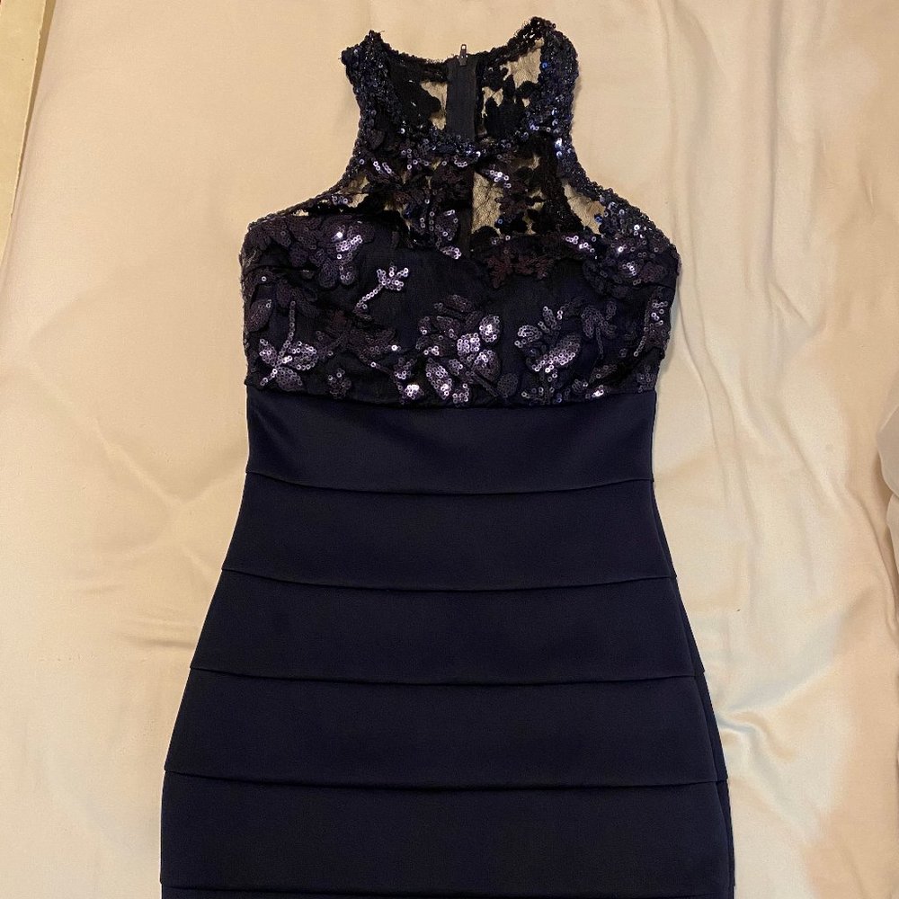 Sequin Navy Blue Bodycon Dress
